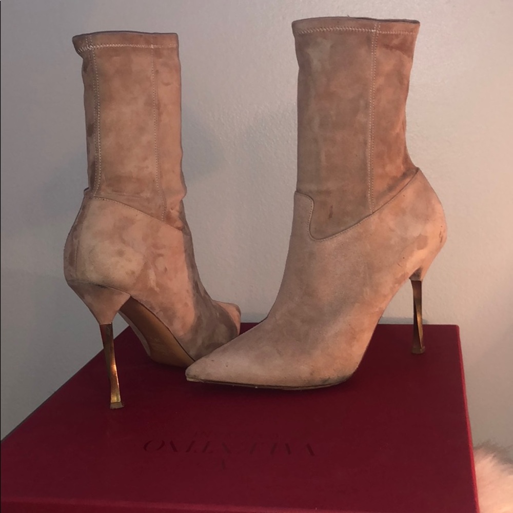 Valentino Booties Nude Suede